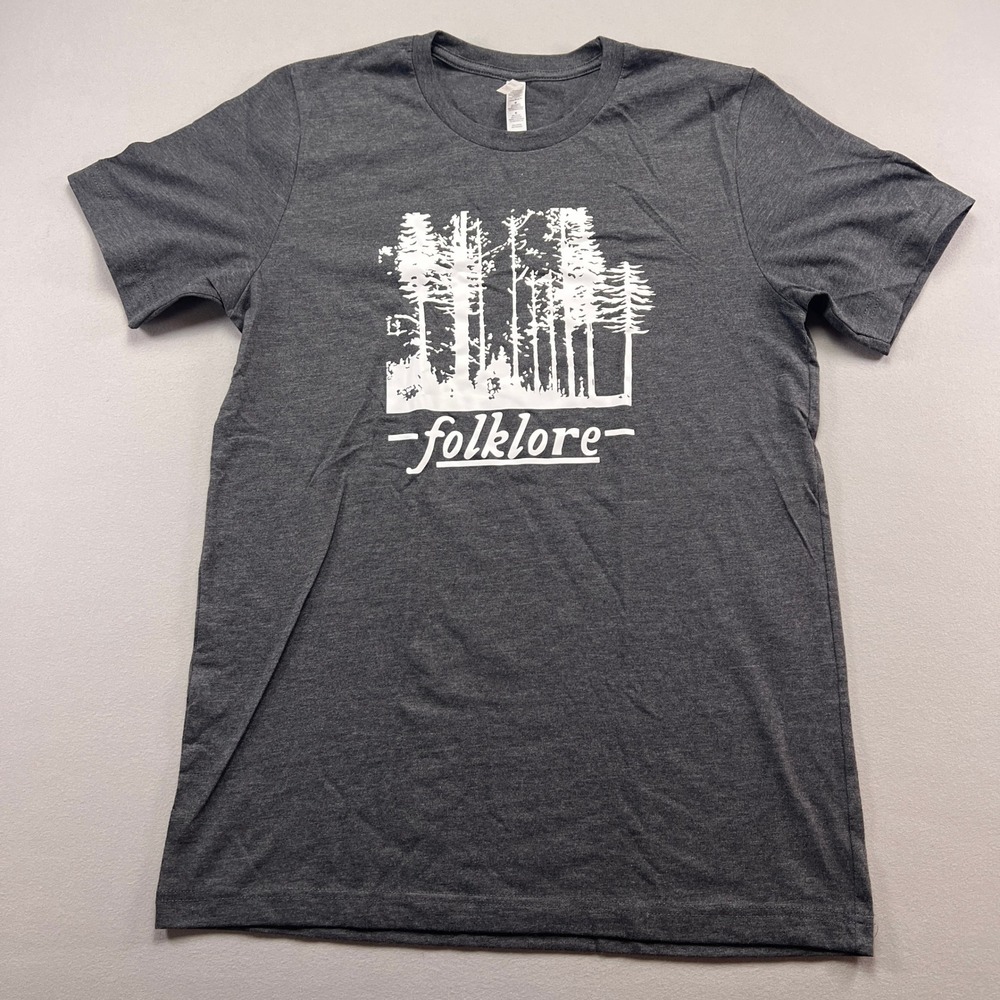 Bella+canvas T Shirt Mens Medium Charcoal Gray Folklore Stencil Graphic Cotton